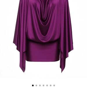 The Amara mini plum draped dress